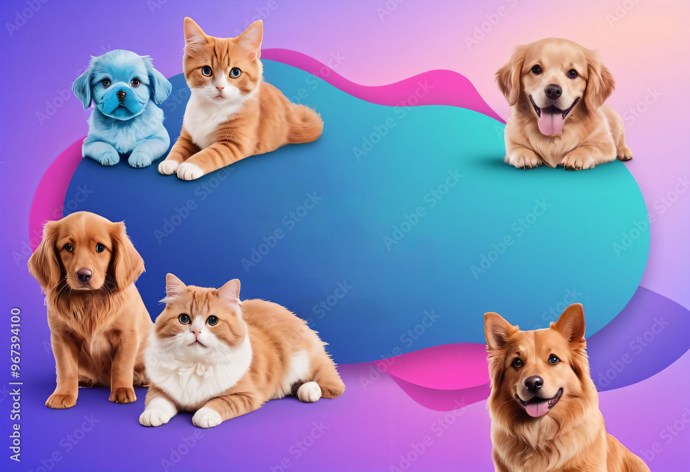 Obraz premium gradient background for banner, postcard, pet products advertising, pet store banner