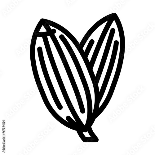 fennel seeds ayurvedic herb line icon vector. fennel seeds ayurvedic herb sign. isolated contour symbol black illustration