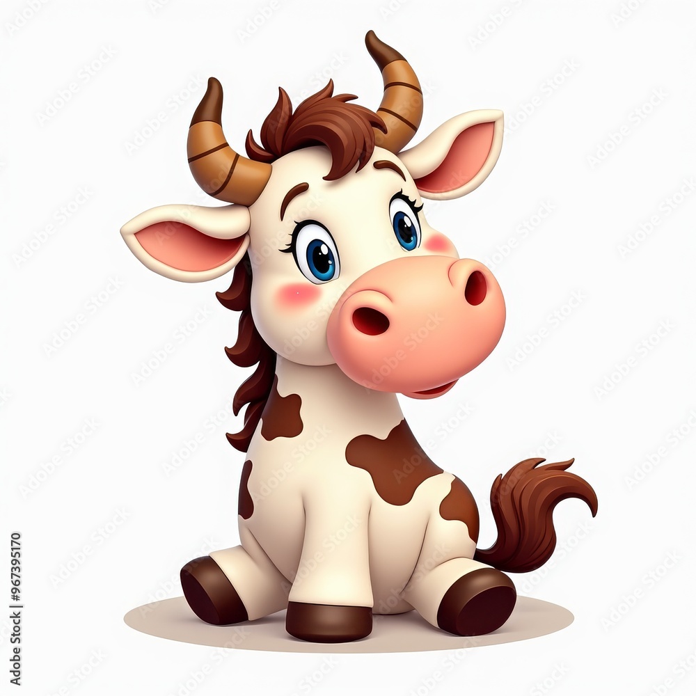 Cute Cartoon Cow Illustration for Kids and Educational Materials Cute Cartoon Cow Illustration for Kids and Educational Materials