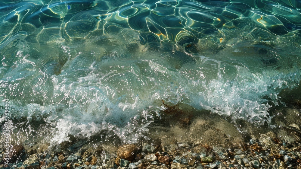 Clear water waves on the shore Clear water waves on the shore