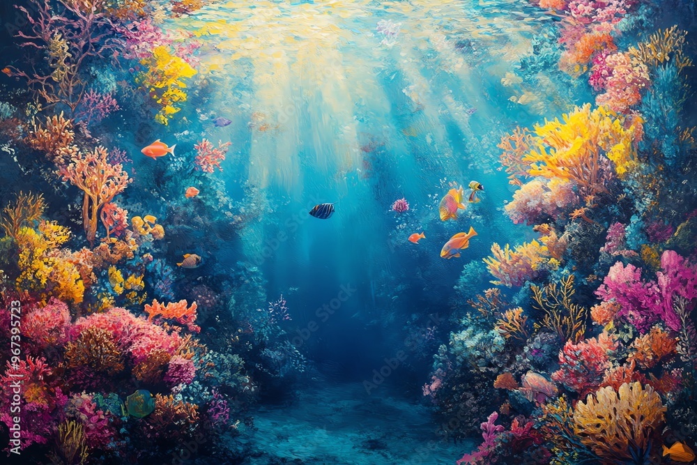 Naklejka premium A serene underwater utopia