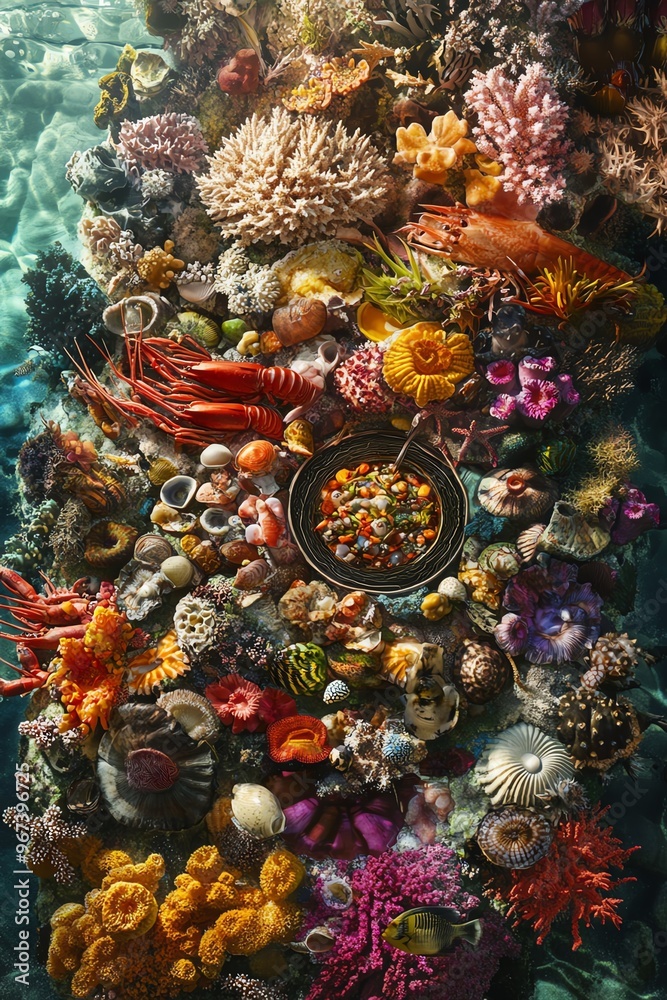 Fototapeta premium A stunning aerial view of an underwater world