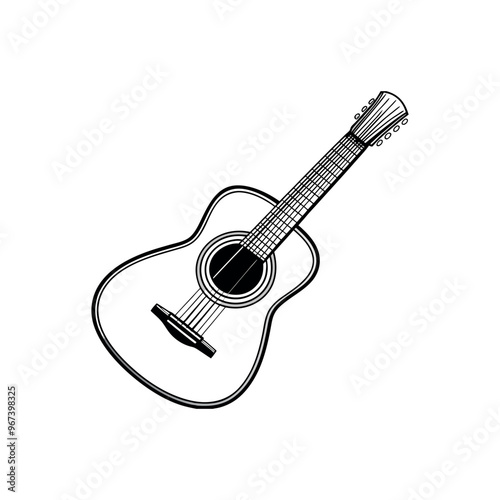 acoustic guitar Clipart isolated vector illustration