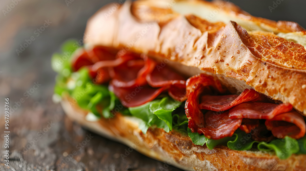 sandwich with bacon and vegetables sandwich with bacon and vegetables