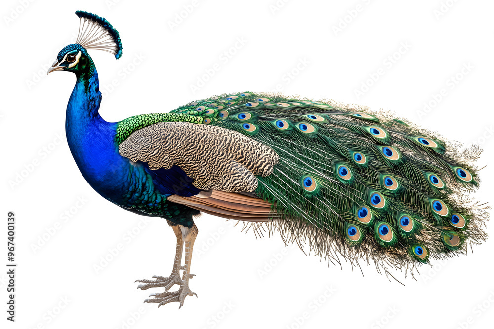 Obraz premium peacock with feathers ON transparent background