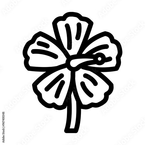 hibiscus ayurvedic herb line icon vector. hibiscus ayurvedic herb sign. isolated contour symbol black illustration