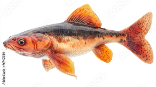 Redtail catfish clipart, element, 3D illustration, realistic, isolated on white background photo