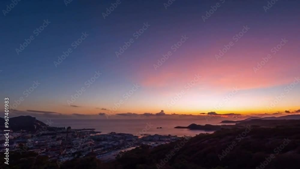 Time lapse of sunset in coastal areas and in the city depicts the Magical Moment at the End of the Day Time lapse of sunset in coastal areas and in the city depicts the Magical Moment at the End of the Day
