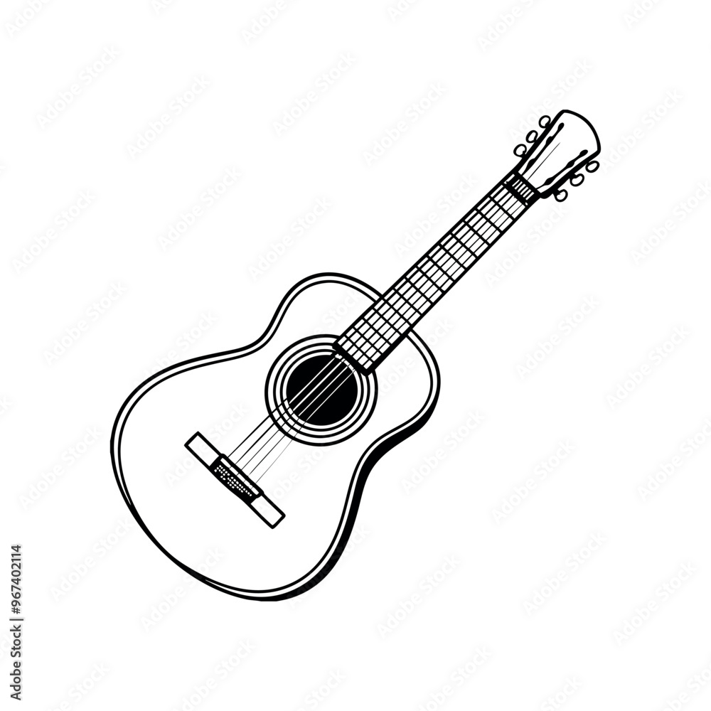 Fototapeta premium acoustic guitar Clipart isolated vector illustration