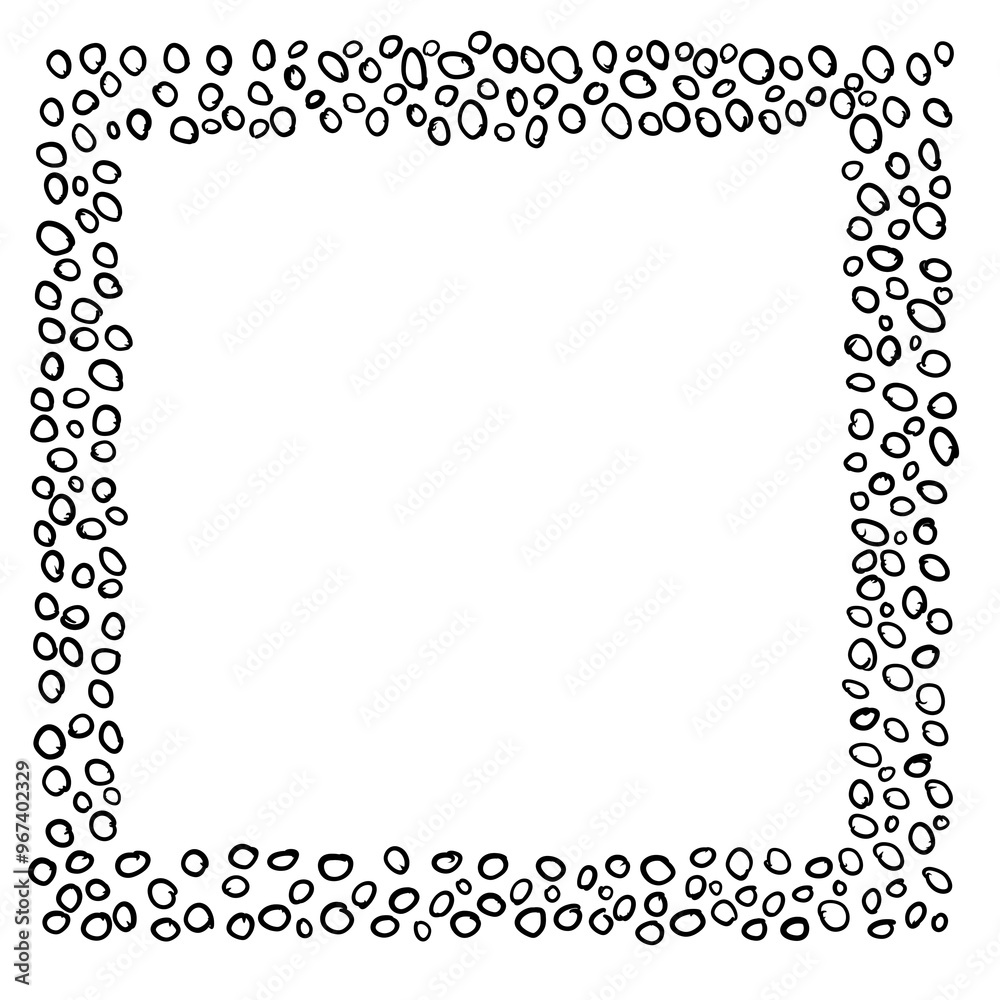Dotted Hand Drawn Dots Square Frame Copy Space Dotted Hand Drawn Dots Square Frame Copy Space