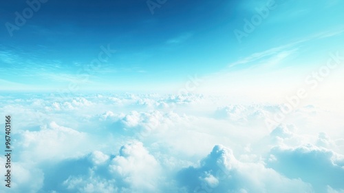 Blue sky cloud gradient light white background. Beauty dummer clear cloudy in sunshine calm bright winter air bacground. environment day horizon skyline view spring