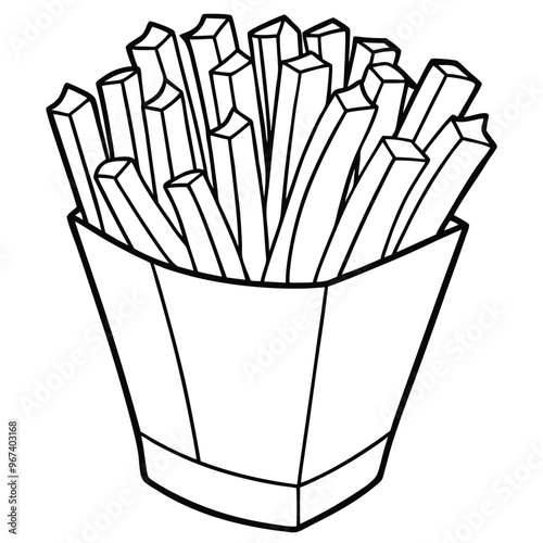 French Fries in Box Vector illustration PNG