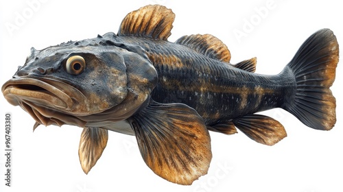 Mudfish clipart, element, 3D illustration, realistic, isolated on white background photo