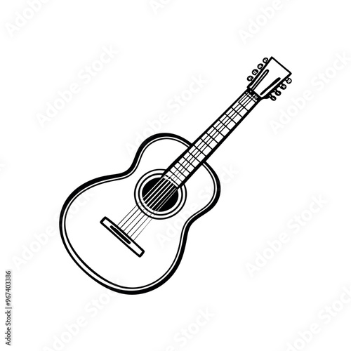 acoustic guitar Clipart isolated vector illustration