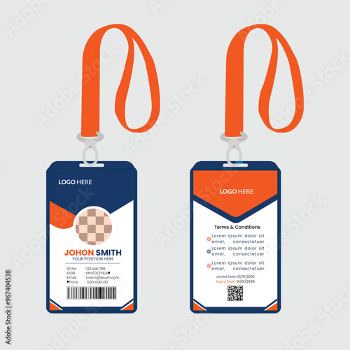 Modern and minimalist id card template | Creative id card design for your company employee