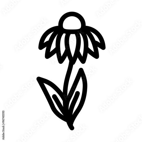 echinacea ayurvedic herb line icon vector. echinacea ayurvedic herb sign. isolated contour symbol black illustration