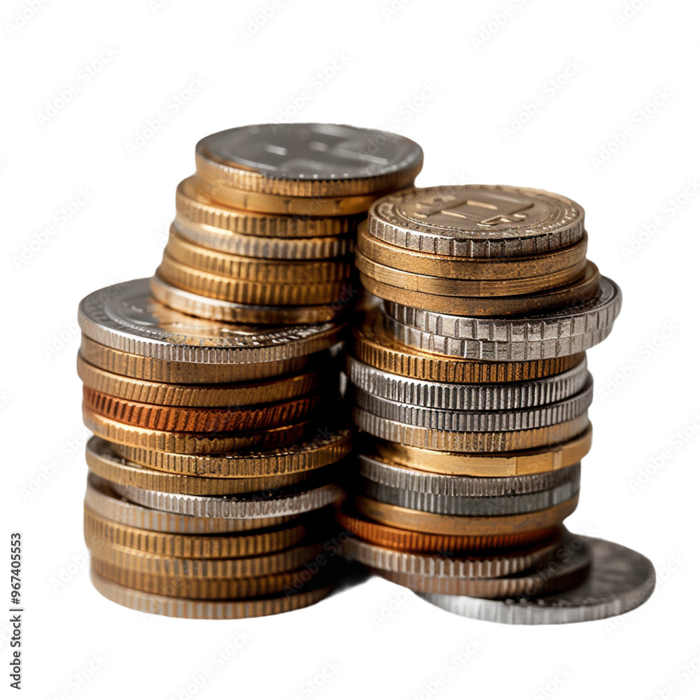 stack of coins isolated on white background stack of coins isolated on white background