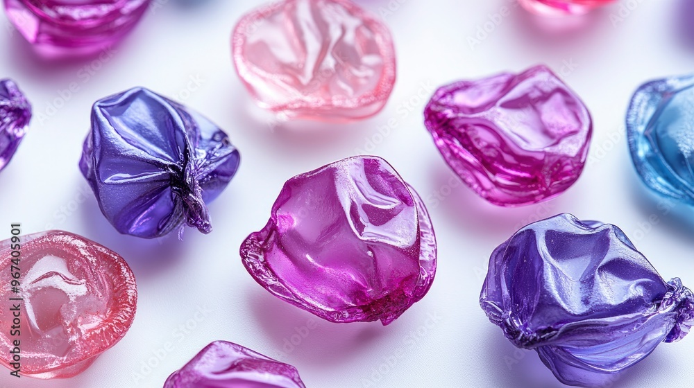 Colorful Laundry Detergent Pods on White Background Colorful Laundry Detergent Pods on White Background