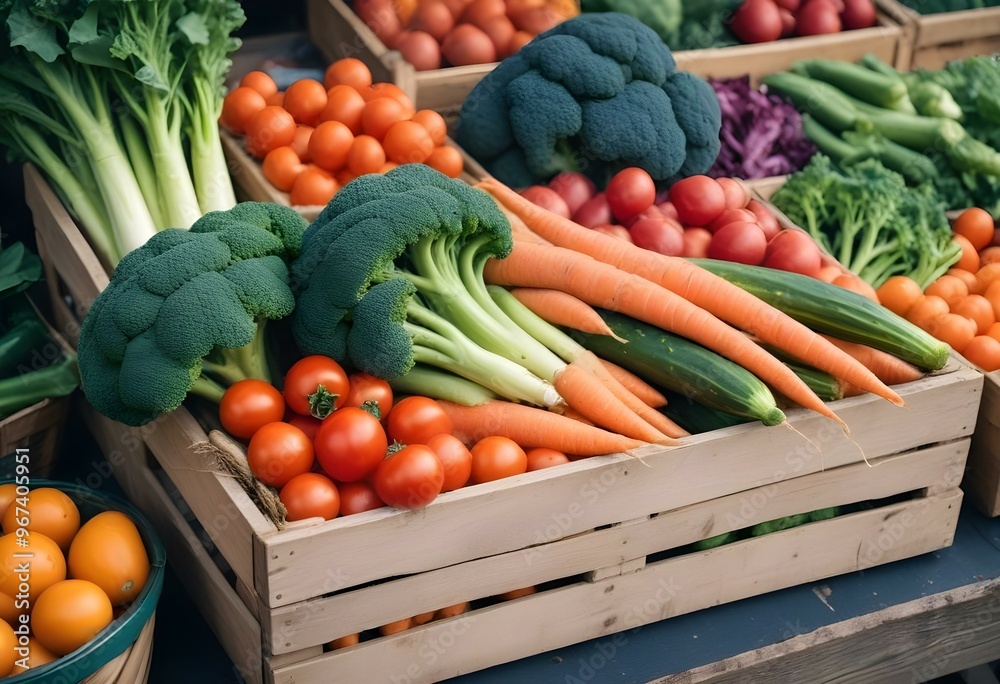 Fresh vegetables and fruits healthy eating organic retail supermarket generated by artificial intelligence Fresh vegetables and fruits healthy eating organic retail supermarket generated by artificial intelligence