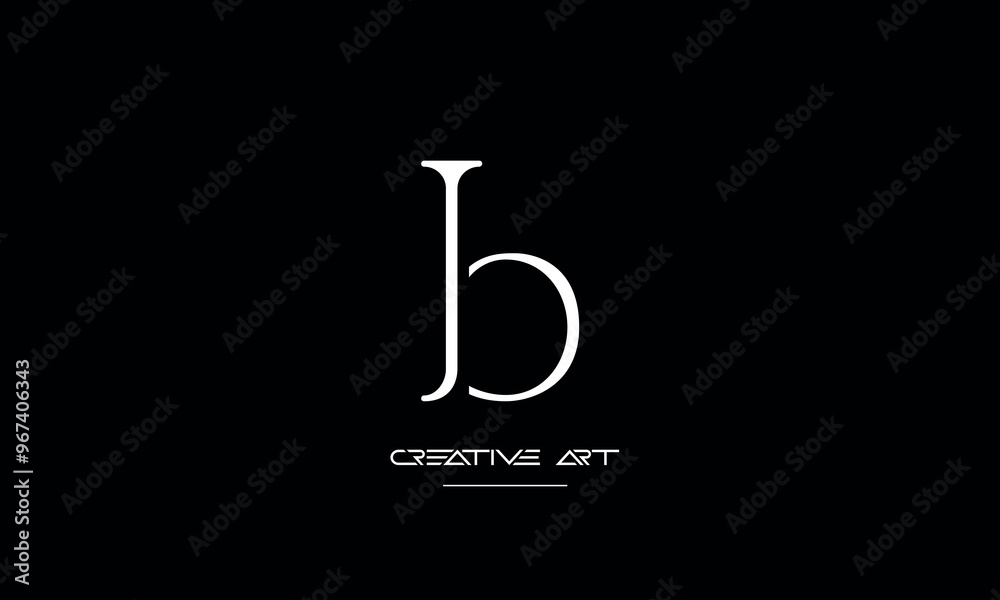 JB, BJ, J, B abstract letters logo monogram JB, BJ, J, B abstract letters logo monogram