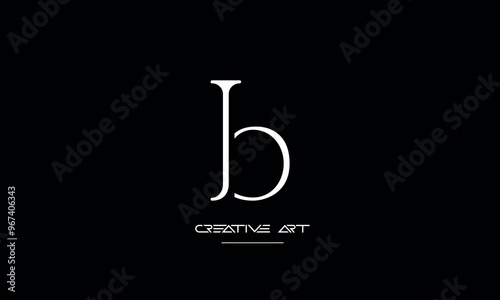 JB, BJ, J, B abstract letters logo monogram