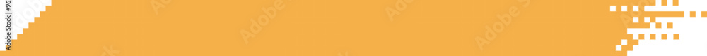 Pixel banner. Header, footer color layout with mosaic edges. Horizontal title tag with pixels. Labels pixelated decoration advertising vector element. Rectangular dotted shapes isolated. Pixel banner. Header, footer color layout with mosaic edges. Horizontal title tag with pixels. Labels pixelated decoration advertising vector element. Rectangular dotted shapes isolated.