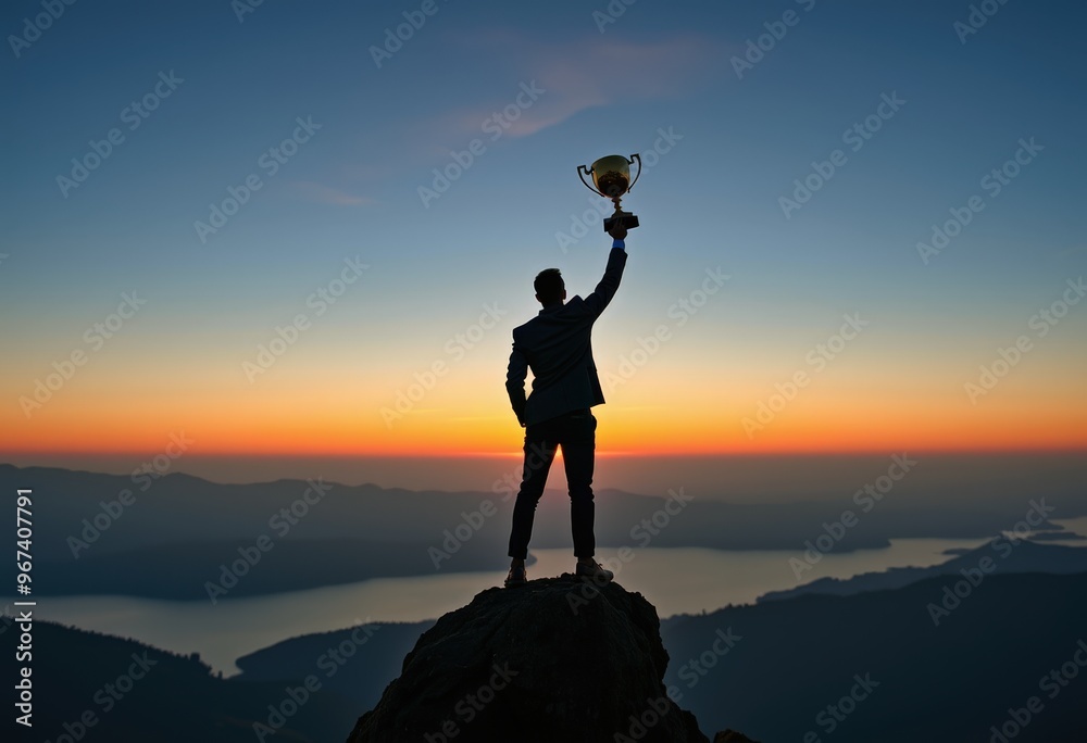 silhouette of a person on a mountain top silhouette of a person on a mountain top