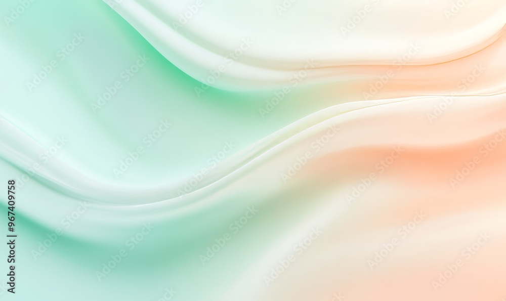 Abstract Green and Peach Waves Blend Seamlessly Abstract Green and Peach Waves Blend Seamlessly
