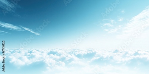 Blue sky cloud gradient light white background. Beauty dummer clear cloudy in sunshine calm bright winter air bacground. environment day horizon skyline view spring photo