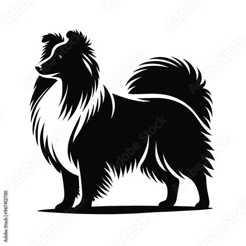 Silhouette of a Shetland Sheepdog