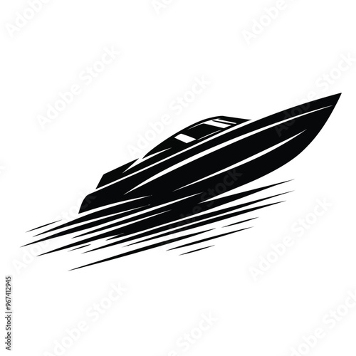 Silhouette of a Speedboat