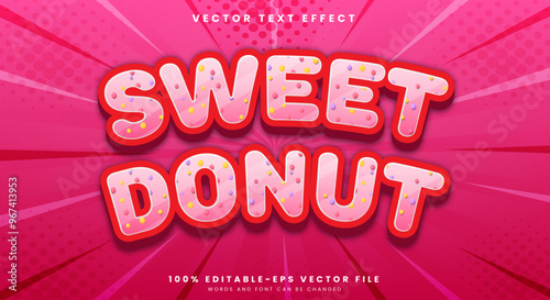 Sweet Donut editable text effect Template Suitable for dessert and cake text style