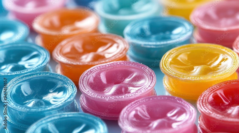 Colorful Candy Discs in Rows Colorful Candy Discs in Rows