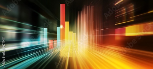 Futuristic luminous abstract background with dynamic beams rays and streaks of vibrant dazzling cosmic energy in motion  Represents technological innovation advancement