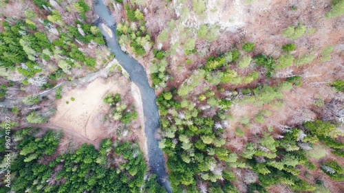 Breathtaking 4K drone footage of Tomasovsky View in Slovak Paradise National Park. Enjoy stunning aerial views of this iconic cliff and the surrounding natural beauty of Slovakia photo