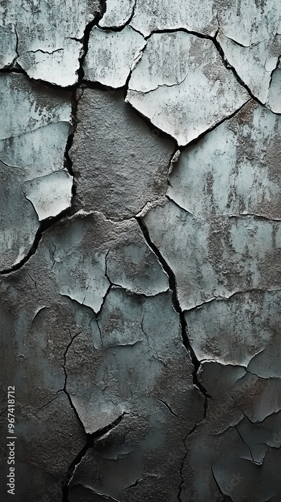 Cracked and peeling paint on a textured wall surface Cracked and peeling paint on a textured wall surface