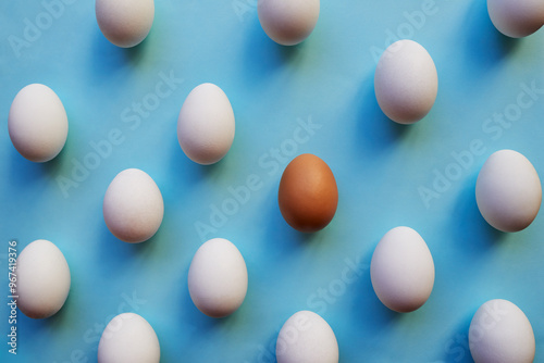 Eggs, studio background and birth rate for fertility or reproduction for future, hope and new life. Food, isolated and nutrition for health with conceiving, growth and embryo for natural process