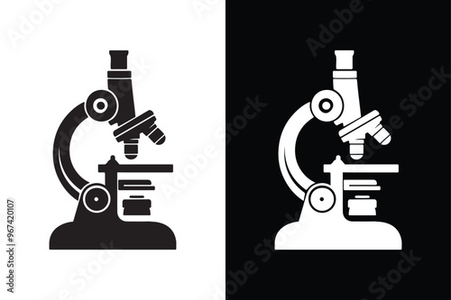 Black And White Microscope Vector Elegant Simplicity.