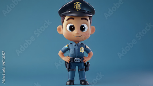 A cartoon character cute Police Officer job photo