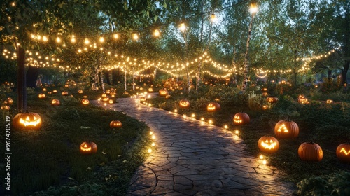 A haunted pumpkin labyrinth at a Halloween fair