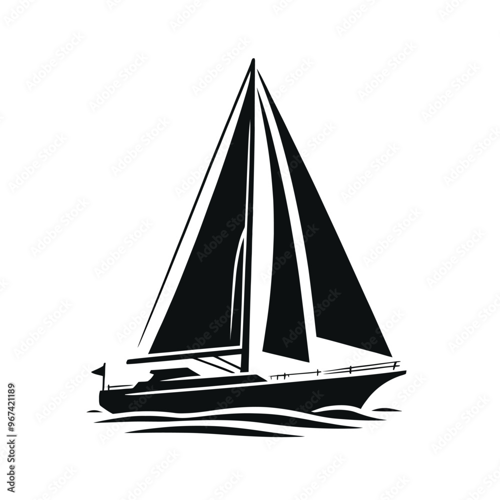 Sailboat on Water Silhouette Sailboat on Water Silhouette