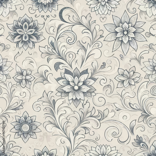Wallpaper Mural seamless floral pattern Torontodigital.ca