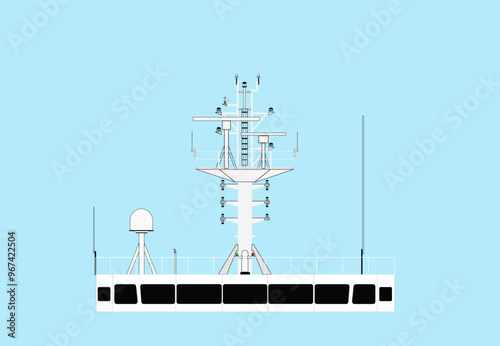 ship antenna colored 2d illustrator