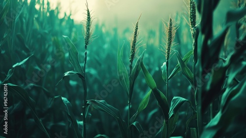 Wallpaper Mural Cornfield in the Morning Mist Torontodigital.ca