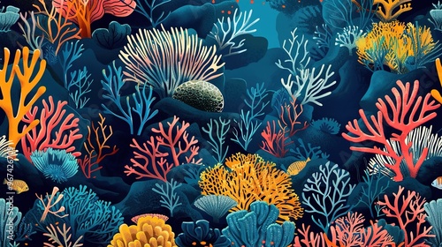 underwater coral pattern wallpaper