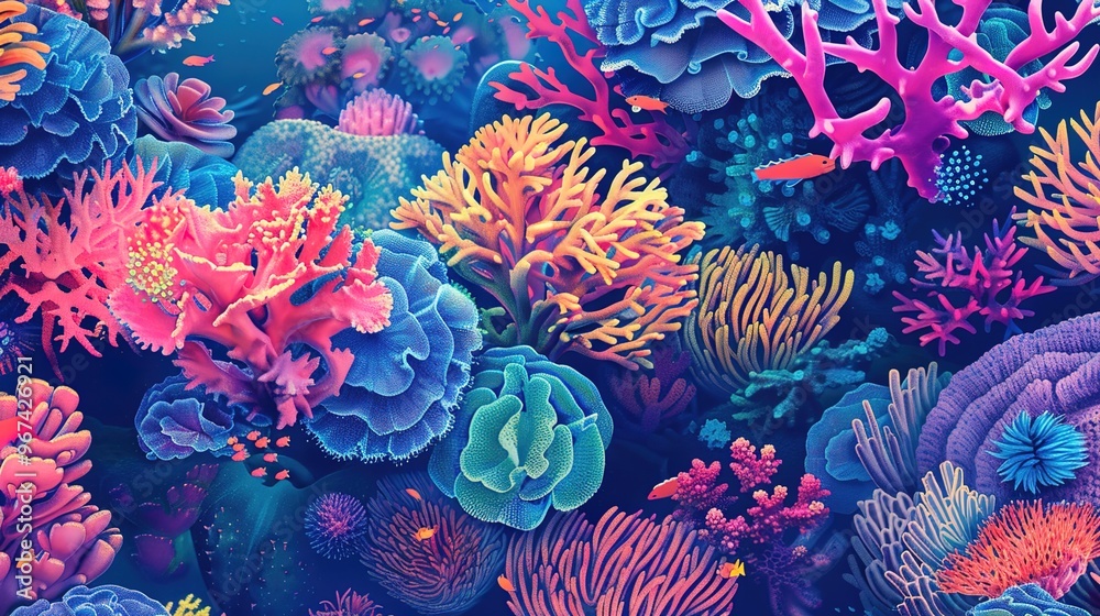 Obraz premium underwater coral pattern wallpaper