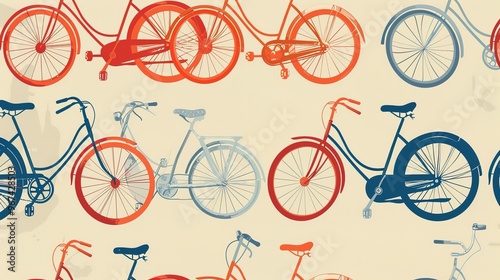 bicycle pattern seamless wallpaper