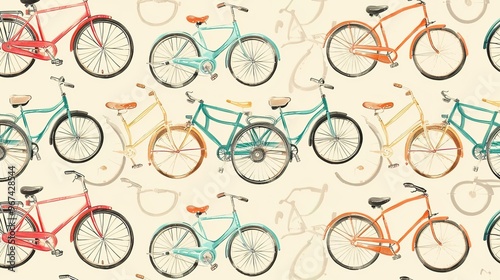 bicycle pattern seamless wallpaper