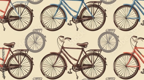 bicycle pattern seamless wallpaper