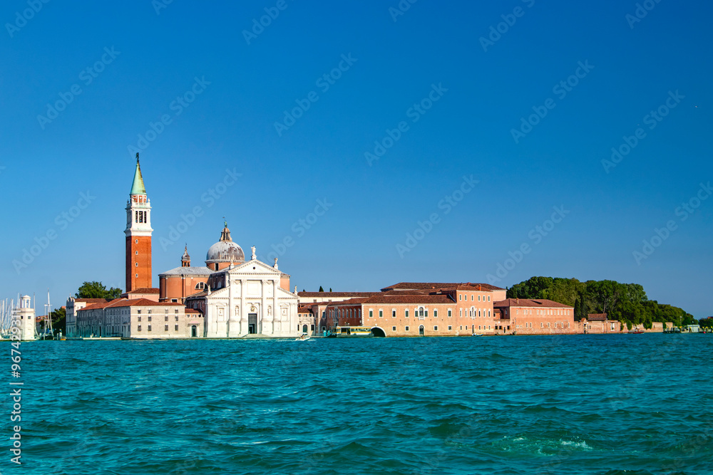 San Giorgio Maggiore. Venice. The stunning and beautiful Venetian skyline showcases historic architecture along with breathtaking blue waters San Giorgio Maggiore. Venice. The stunning and beautiful Venetian skyline showcases historic architecture along with breathtaking blue waters